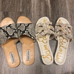 2 pairs of slide sandals